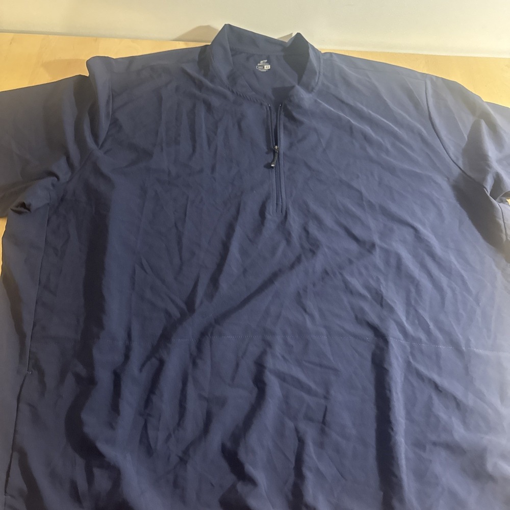 Champro Men's 1/4 Zip Size‎ 4X Short Sleeve Blue